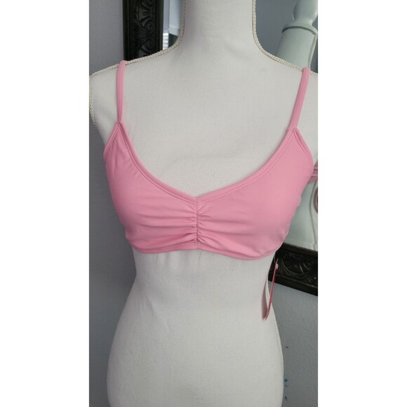 Xhilaration Cinch-Front Bralette Bikini (Top Only)  -  Pink  Sz L (8-10) - Picture 2 of 6